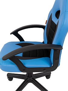 Детское компьютерное кресло CHAIRMAN KIDS 111, экокожа, голубой/черный